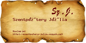 Szentpétery Júlia névjegykártya